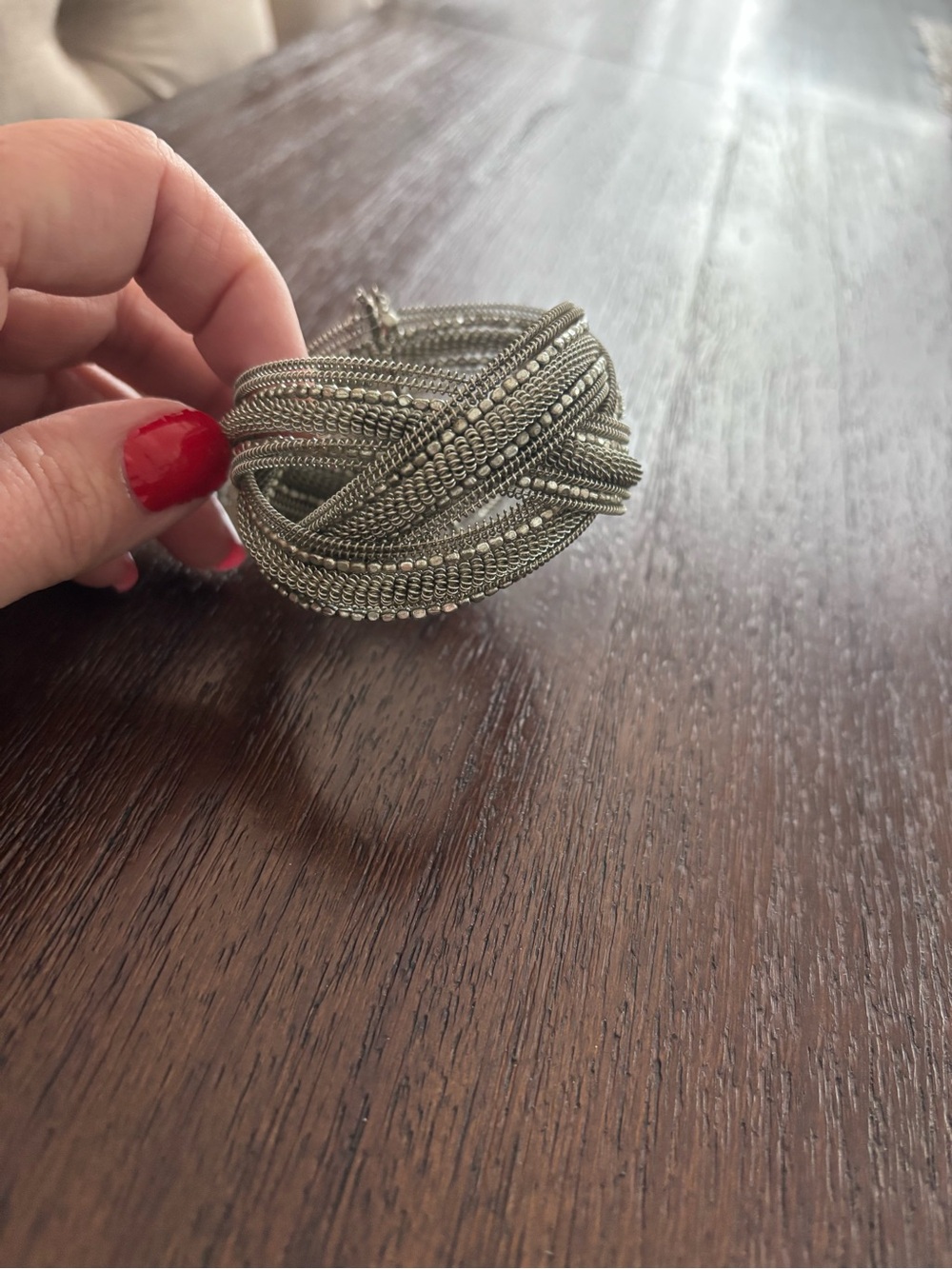 Silver Multi-Strand Knotted Bracelet